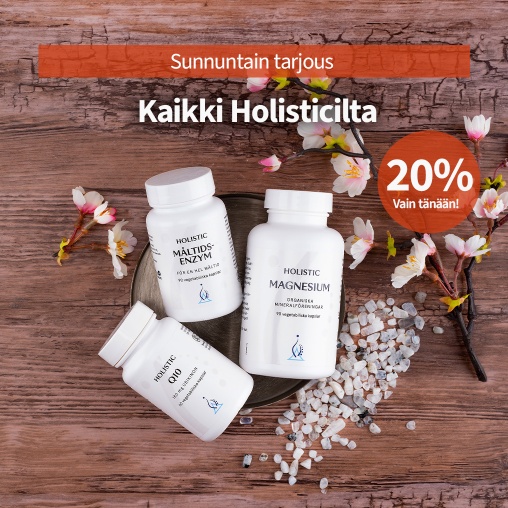 Sunnuntain tarjous! Koko Holisticin valikoima 20 %