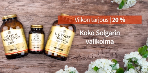 Viikon tarjous! Koko Solgar-valikoima 20 %