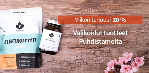 Viikon tarjous! Valikoidut tuotteet Puhdistamolta 20 %