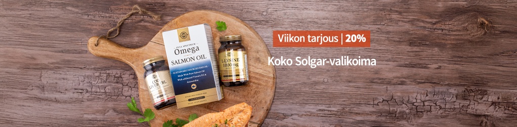 Viikon tarjous | 20 % kaikista Solgar-tuotteista