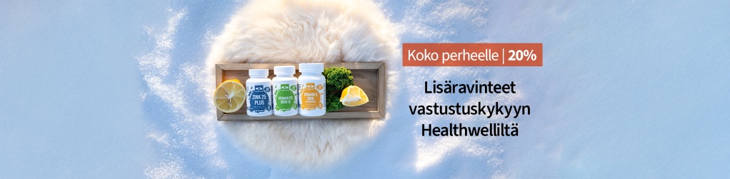 Healthwellin valitut tuotteet vastustuskykyyn 20%