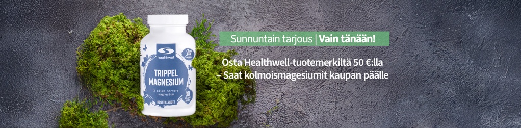 Sunnuntain tarjous: Osta Healthwell-tuotemerkiltmme 50 :lla, s