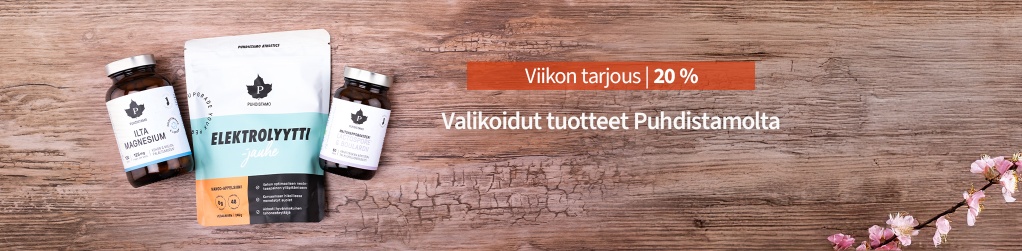 Viikon tarjous | Valikoidut tuotteet Puhdistamolta 20 %