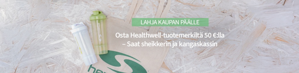 Osta Healthwell tuotemerkiltmme 50  :lla, saat kaksi lahjaa