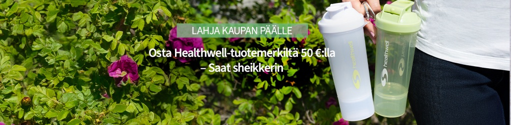 Osta Healthwell tuotemerkiltmme 50  :lla, saat lahjan