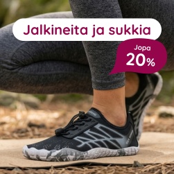 Jalkineita ja sukkia jopa 20%