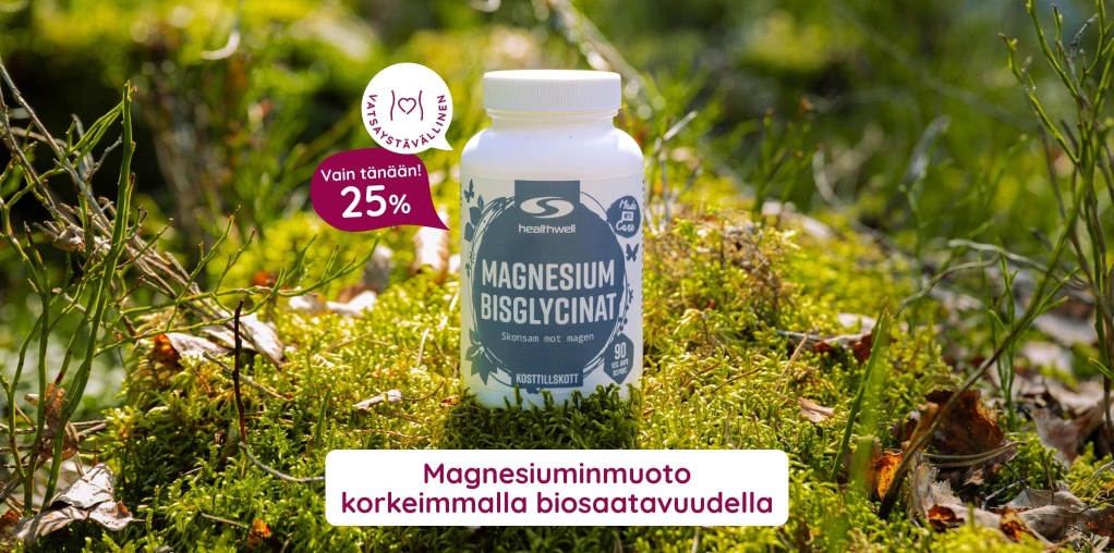 Vain t�n��n! Hell�varainen ja helposti imeytyv� magnesium 25%