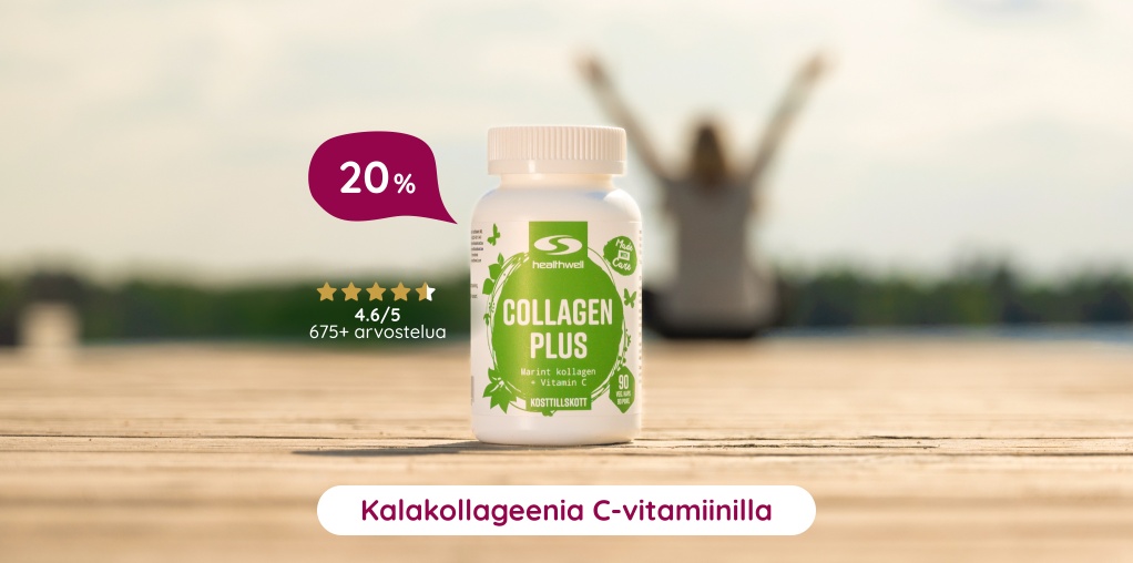 Healthwell Collagen Plus: Kalakollageenia C-vitamiinilla 20%