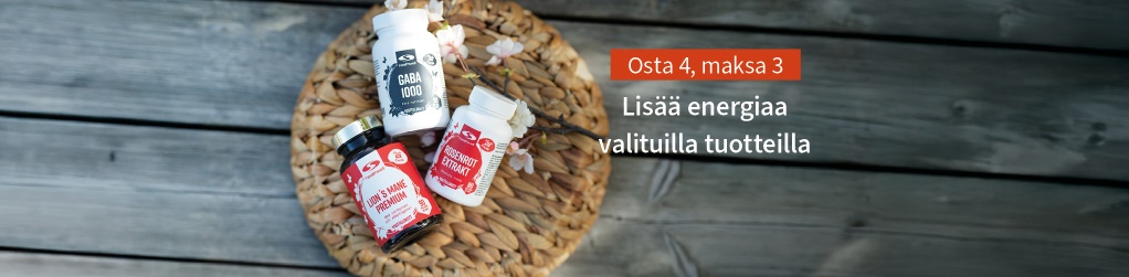 Valituilla tuotteilla lis energiaa osta 4, maksa 3