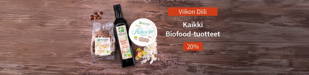 Viikon Diili! Kaikki Biofood-tuotteet 20%