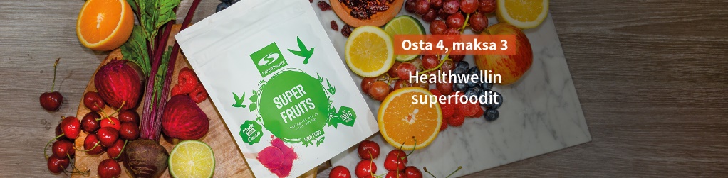 Healthwellin superfoodit osta 4, maksa 3