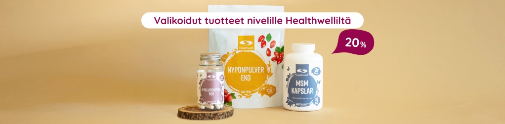 Valikoidut tuotteet nivelille Healthwellilt� 20%