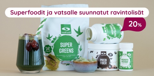 Superfoodit ja vatsalle suunnatut ravintolis�t 20 %