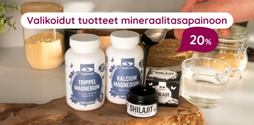 Valikoidut tuotteet mineraalitasapainoon 20 %