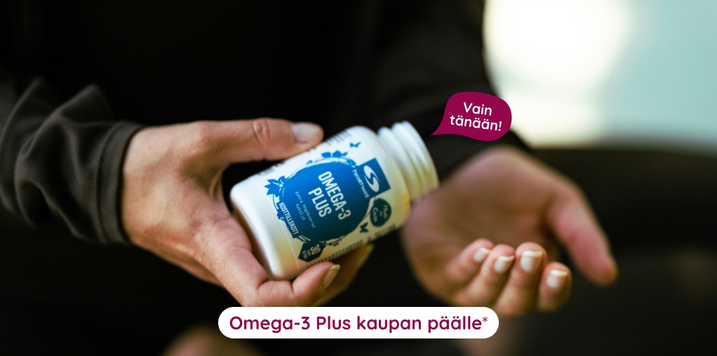 Vain t�n��n! Omega-3 Plus -kapselit kaupan p��lle*