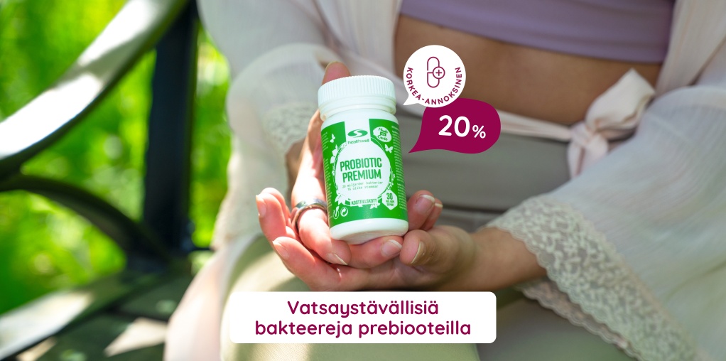 Healthwell Probiotic Premium 20 %: Vatsayst�v�llisi� bakteereja prebiooteilla, korkea-annoksinen