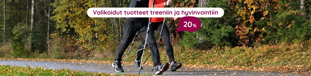 Valikoidut tuotteet treeniin ja palautumiseen 20 %