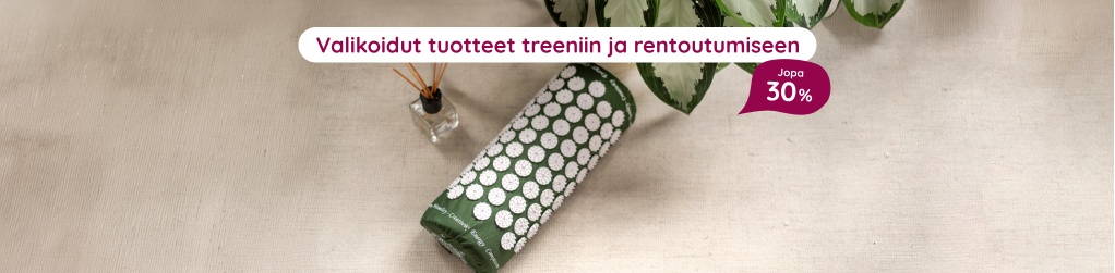 Valikoidut tuotteet treeniin ja rentoutumiseen jopa 30 %