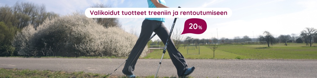 Valikoidut tuotteet treeniin ja rentoutumiseen 20 %